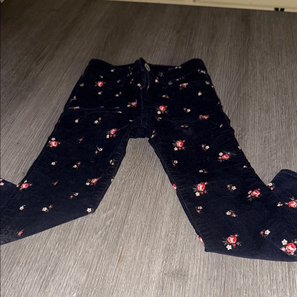 GAP Kids Pajama Bottoms - Navy with Red Floral
